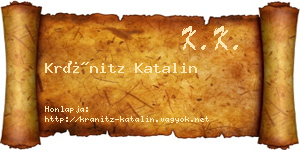 Kránitz Katalin névjegykártya